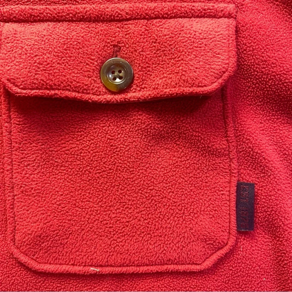 Bass Red Fleece Pullover Jacket‎ Sherpa Lined Size L